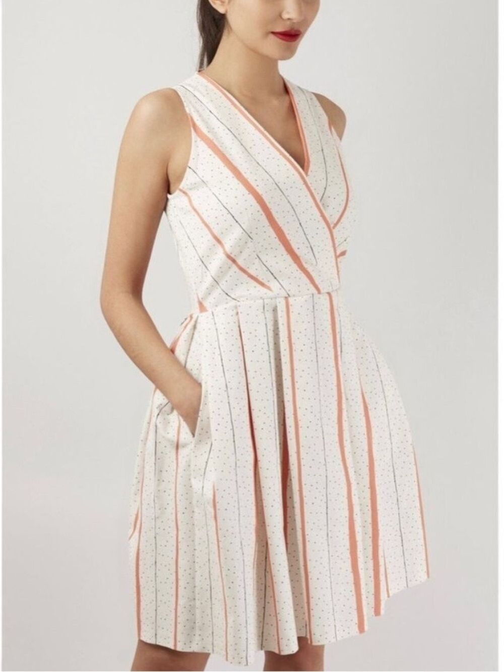 Closet London Closet Skater Dress in Contrast Stripe - Size 6